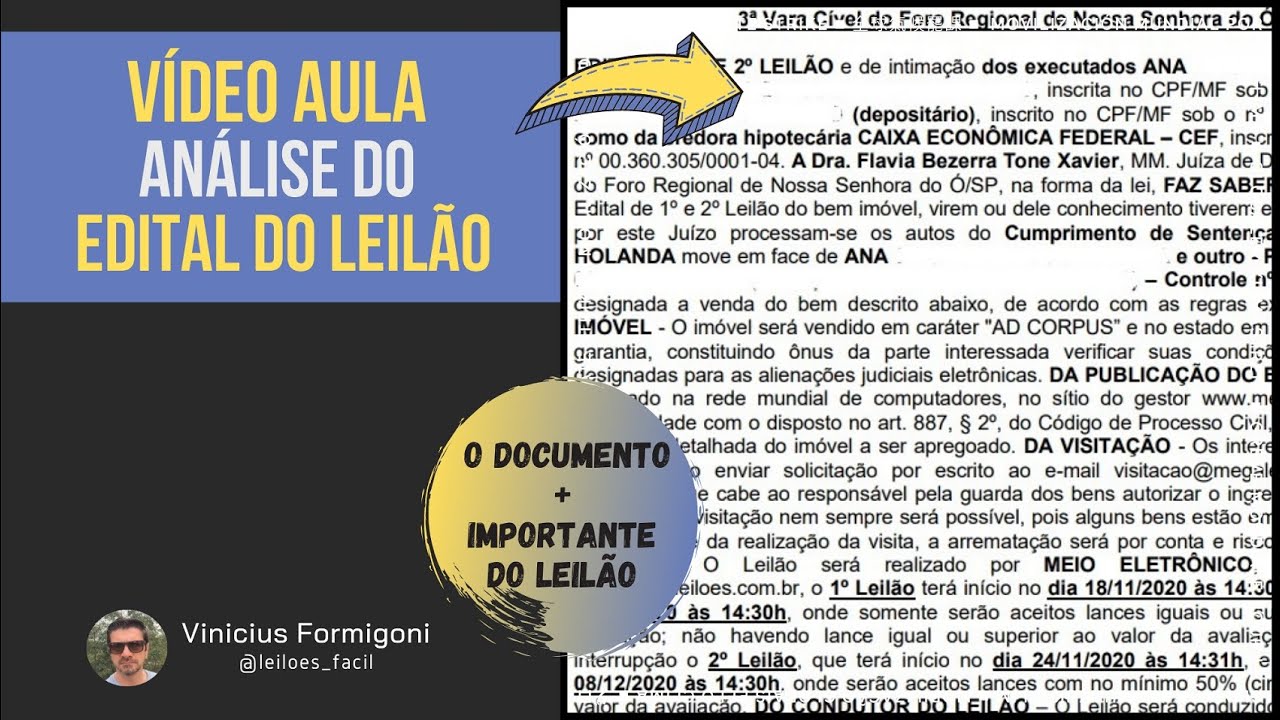 Vídeo Aula Análise Edital do Leilão