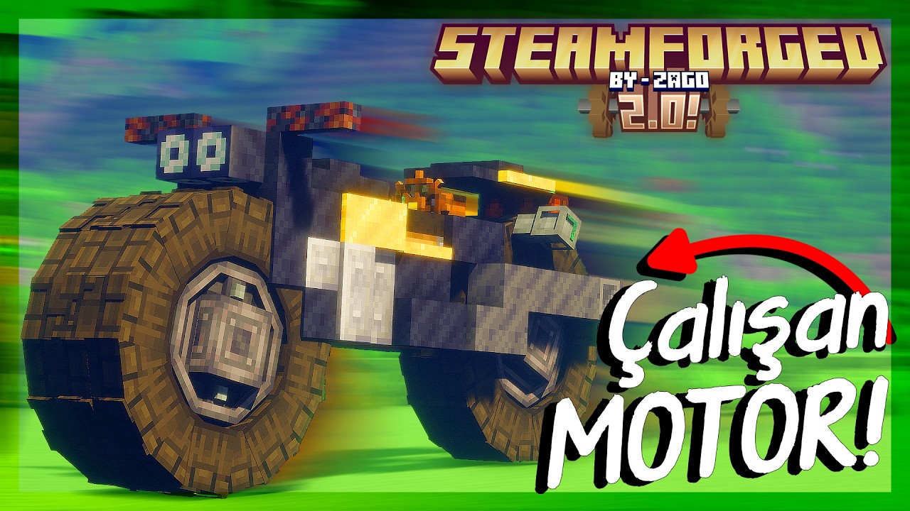 Minecraft'ta &Ccedil;alışan MOTOR Yaptım 2! | Create: Steamforged 2.0