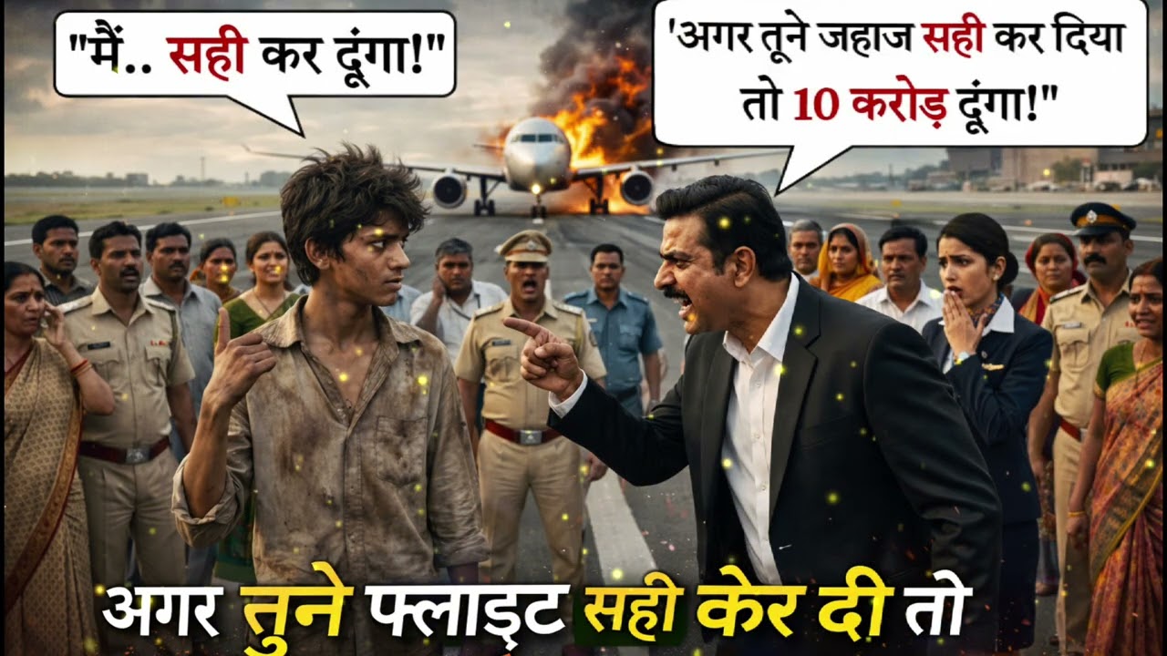 सबने समझा कूड़ा बिनने वाला…लेकिन उसने करोड़ों का हवाई जहाज बचा लिया 😱#kahani #story #2026 #trending 