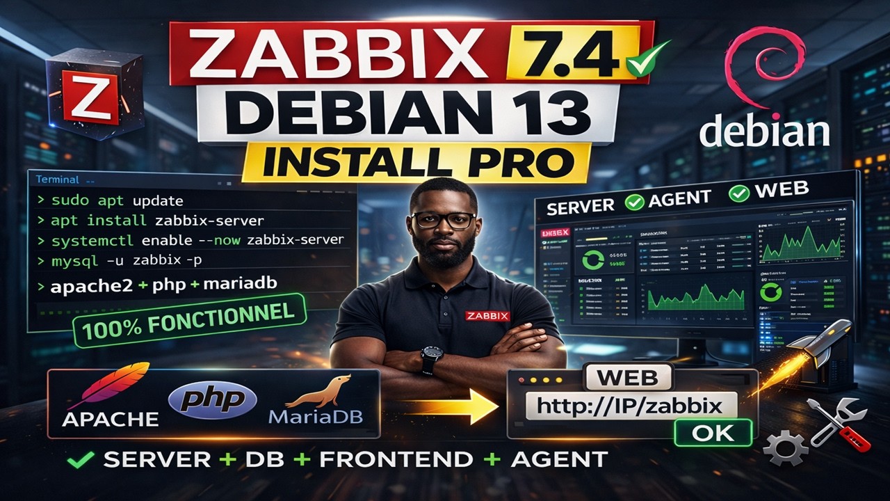 Comment Déployer Zabbix 7.4 sur Debian 13 (PRO)  | Installation complète Server + MariaDB + Frontend
