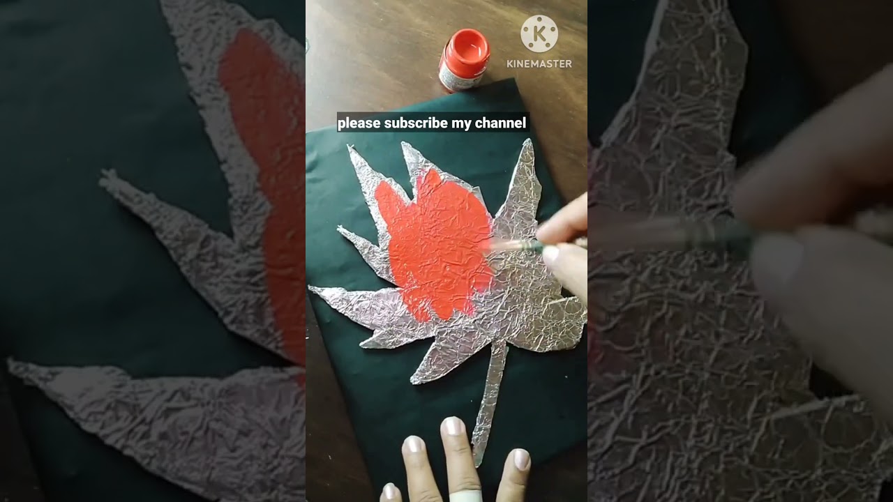 #Shorts,#Art lover,#Aluminium foil craft ideas#Maple leaves craft by aluminum foil#DIY#viral