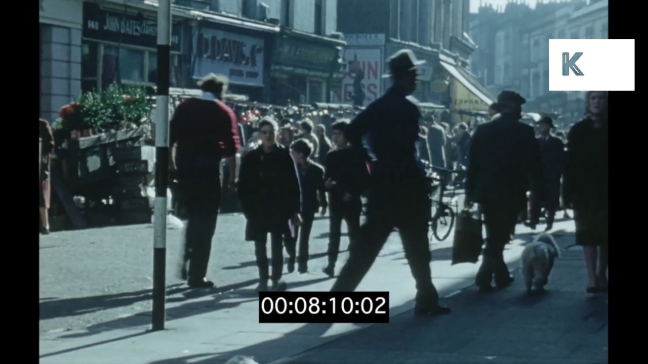 1960s Portobello Road Market, London, from 16mm