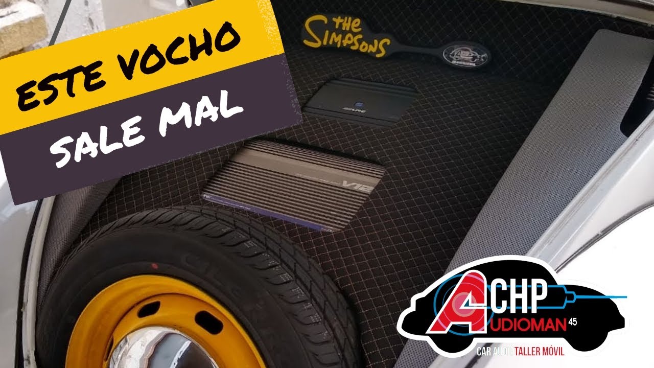 Vocho con amplificadores alpine y temática de los Simpsons