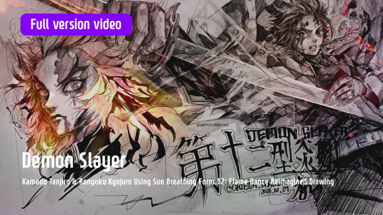 Tanjiro & Rengoku Flame Dance Moment | Demon Slayer Fanart Redraw