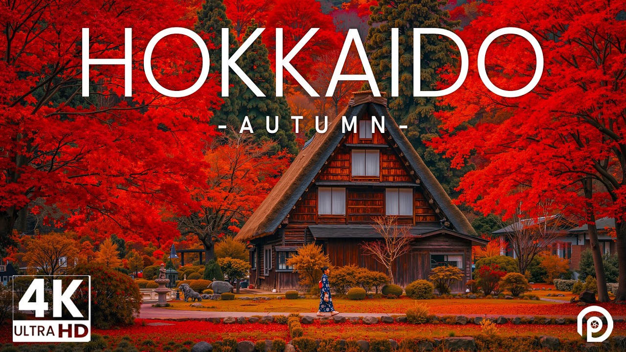 Hokkaido, Japan in Autumn 4K - Amazing Beautiful Nature Scenery with Relaxing Music