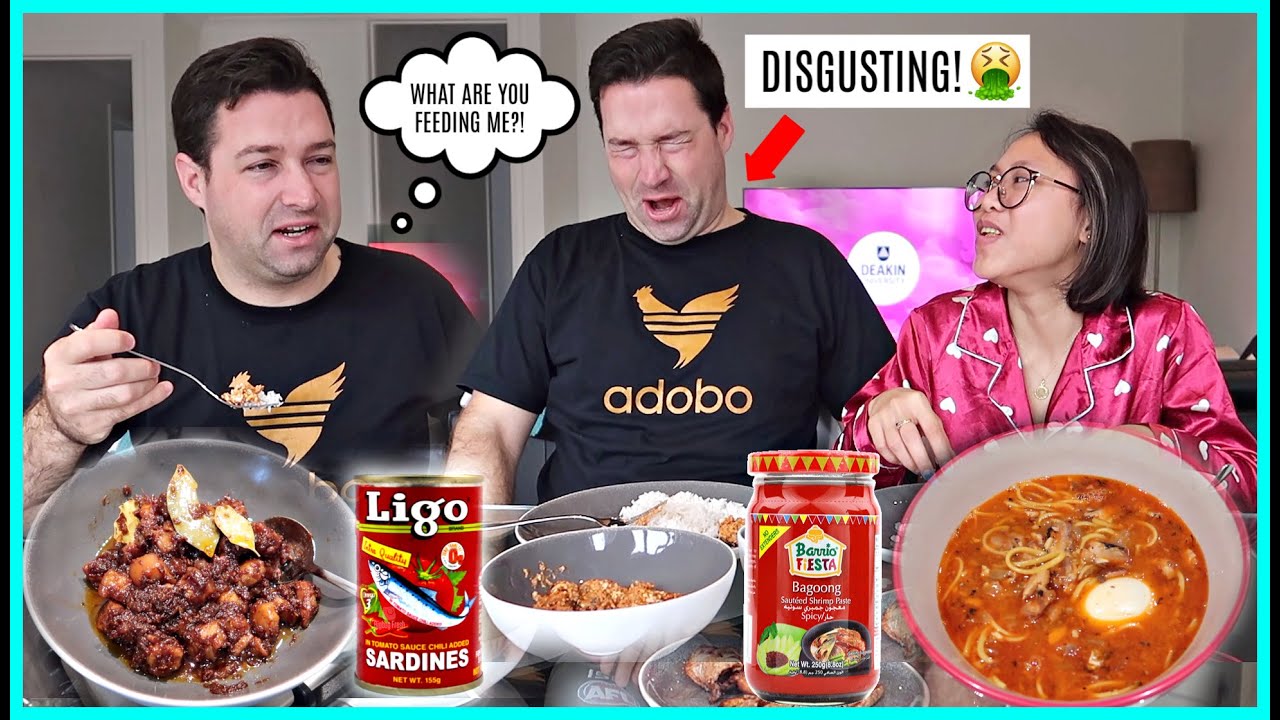 MY AUSTRALIAN HUSBAND EATS ONLY FILIPINO FOOD FOR A DAY! SARDINAS! BAGOONG! TUYO! ❤️ | rhazevlogs