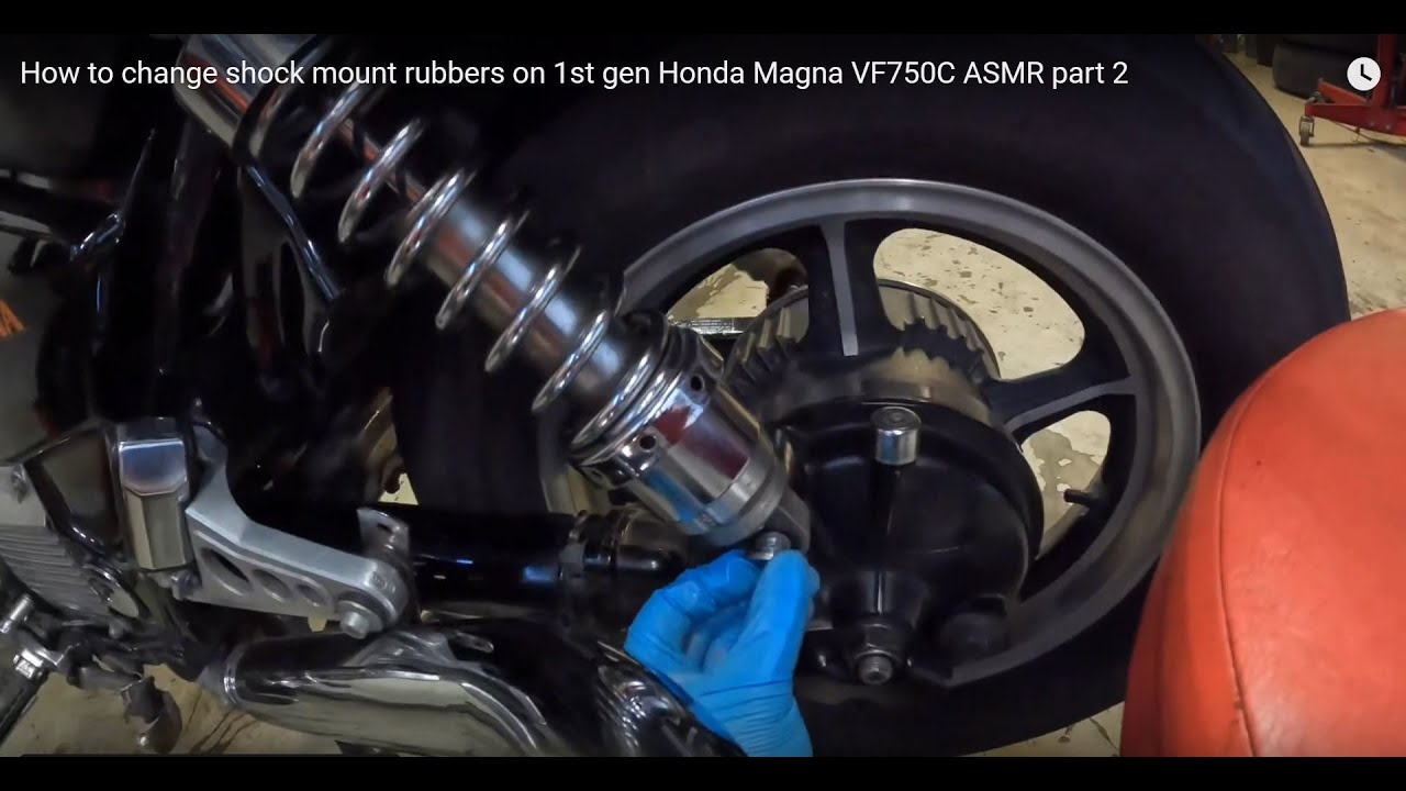 How to change shock mount rubbers on 1st gen Honda Magna VF750C ASMR part 2