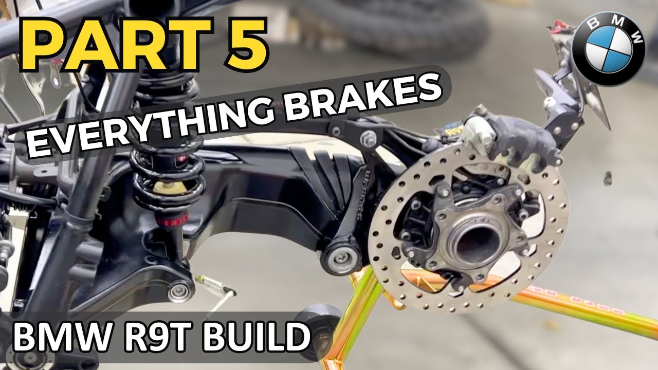 How To Install Rear Brakes, Brake Lines & Brake Fluid Flush - BMW R9T Build Part 5 | BOND Garage