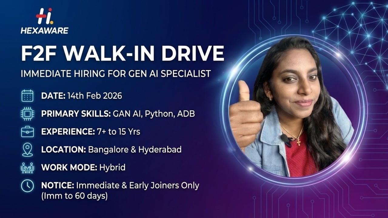 🚨 F2F Walk-In Drive | Hexaware Technologies | 14th Feb 2026 🚨