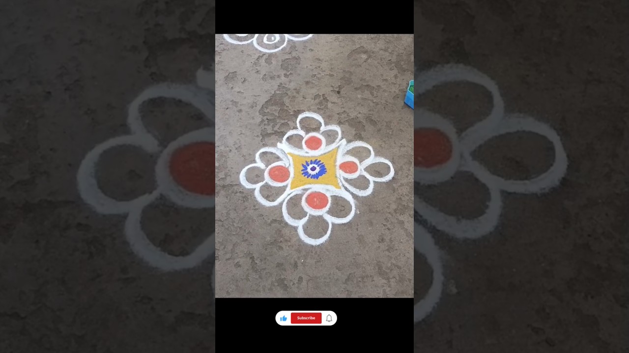 simple poo kolam designs and simple Rangoli kolam #shortsfeed #kolam