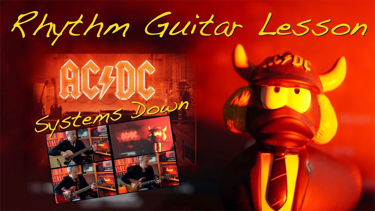 Systems Down (AC/DC) - Rhythm-Guitar - Lesson / Tutorial (New Album: Power Up)