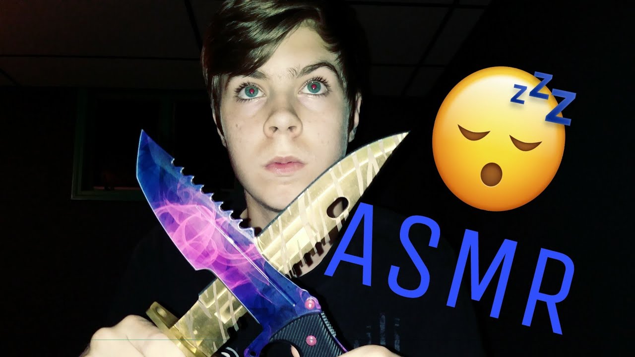 *ASMR* tapping on real life CS:GO knives