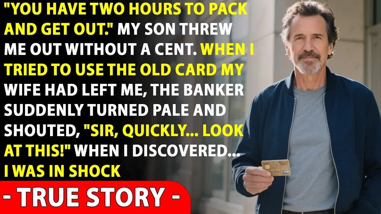 After My Son Kicked Me Out, I Used My Wife’s Old Card  The Bank Panicked — I Was Shocked When…