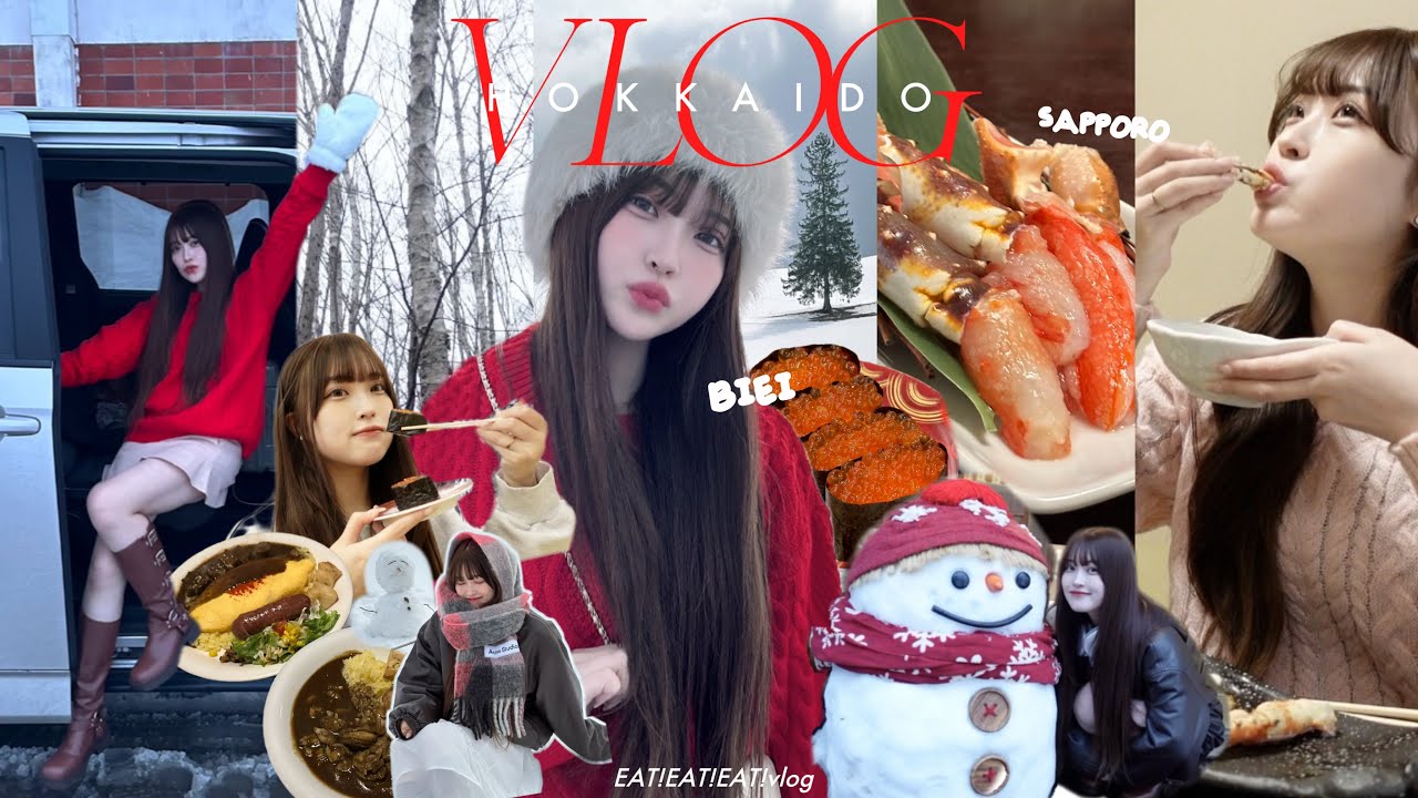 【vlog】⛄️北海道旅行✈️グルメ満喫🍚心を癒してくれる雪｜札幌&美瑛