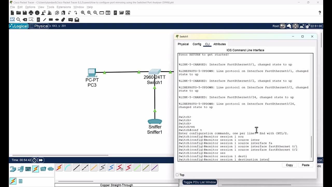 How to configure port mirroring using the Switched Port Analyser (SPAN)