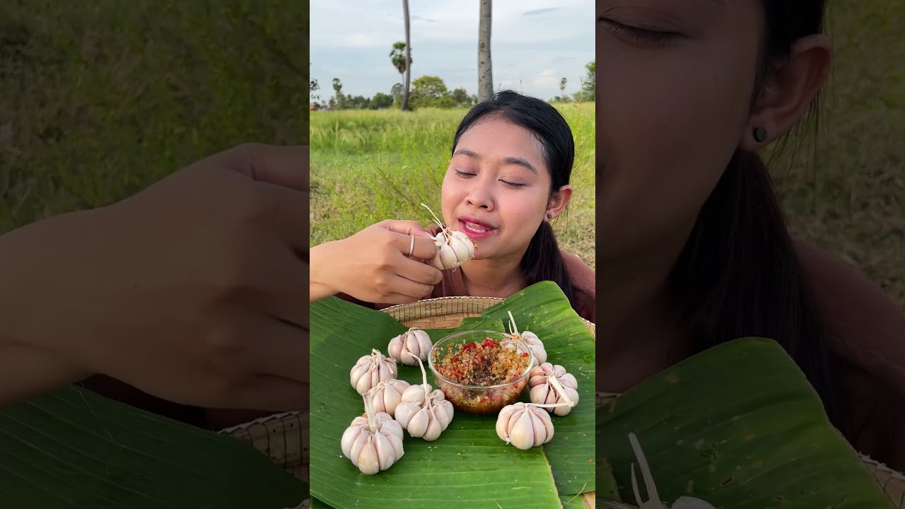 Eating raw garlic  