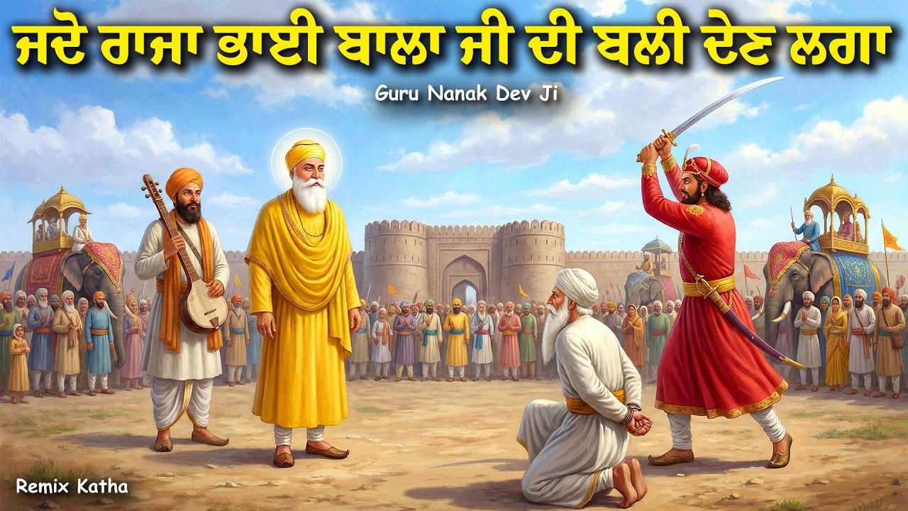 ਜਦੋ ਇਕ ਰਾਜਾ ਭਾਈ ਬਾਲਾ ਜੀ ਦੀ ਬਲੀ ਦੇਣ ਲਗਾ | Guru Nanak Dev Ji Sakhi | United Khalsa | Remix Katha