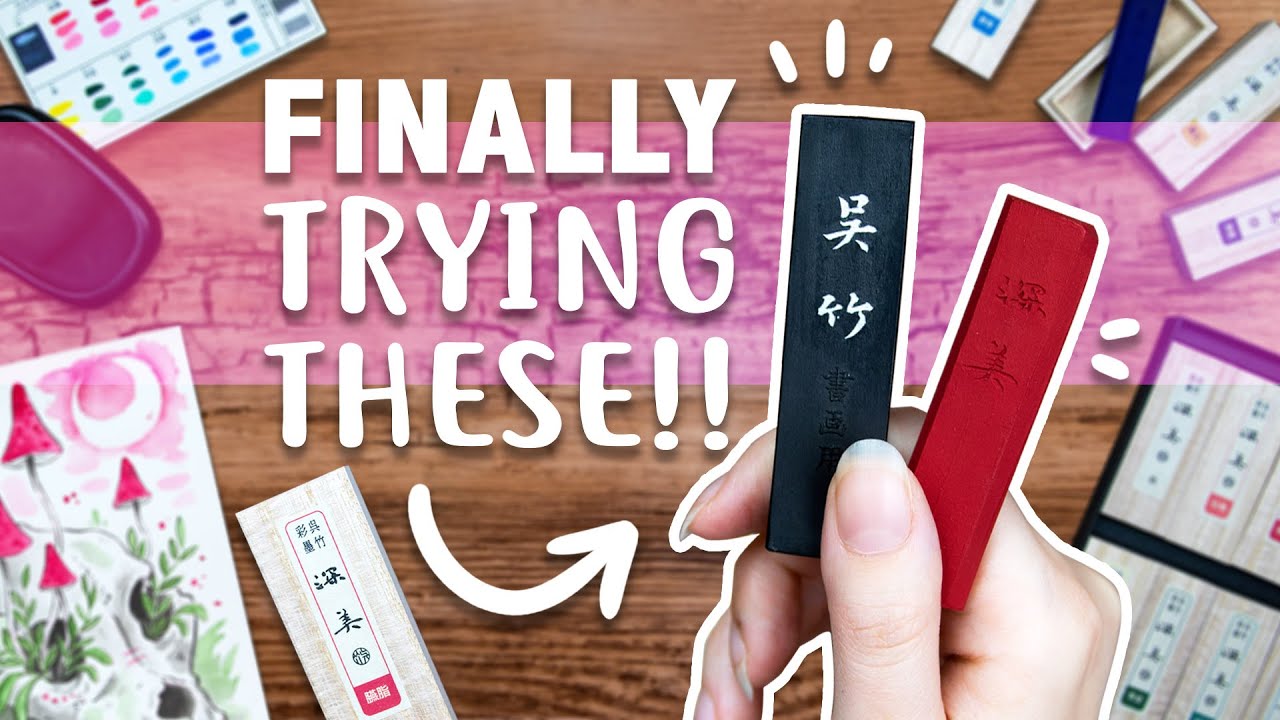 FINALLY! Testing Ink Sticks! - Kuretake Saiboku Shimbi Colored Ink - Art Supply Review