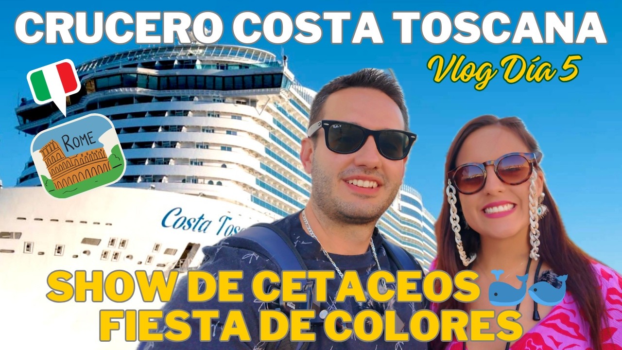 Así es el Día de Roma en El CRUCERO Costa Toscana! Show de Cetaceos, Fiesta de Colores y mas!