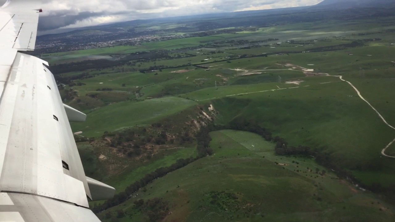 Landing and Taxi at Melbourne Airport, Victoria, Australia - 1st September, 2016