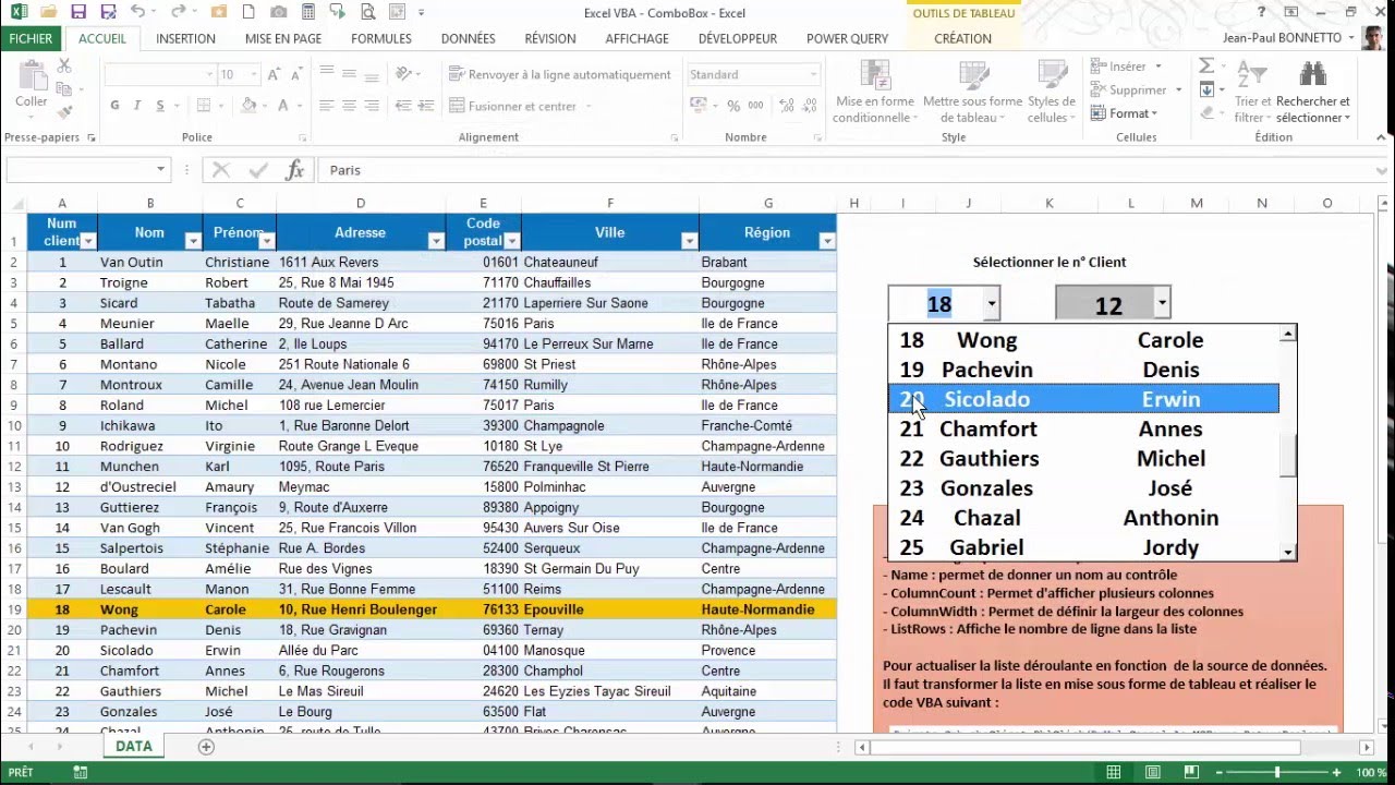 Excel VBA  - Comment utiliser le contrôle ActiveX de type ComboBox
