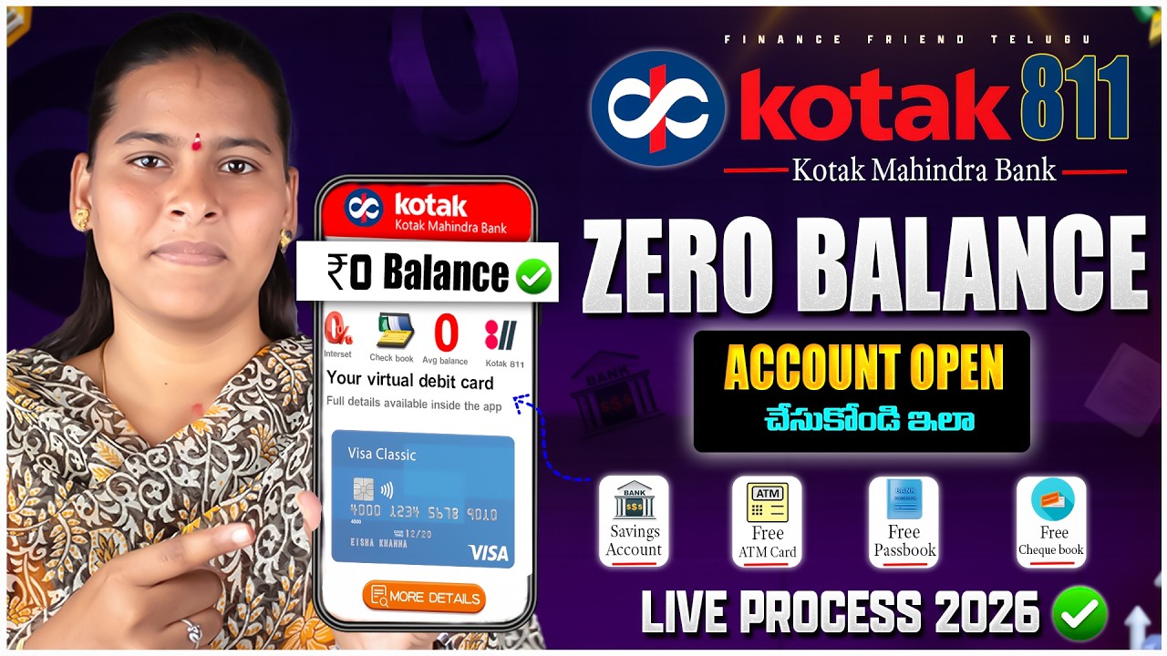 Kotak 811 Zero Balance Account Opening Online Telugu 2026 | How to Open Zero Balance Account Online