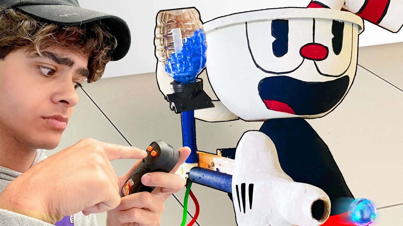 Fiz a XÍCARA do CUPHEAD (que atira) na VIDA REAL