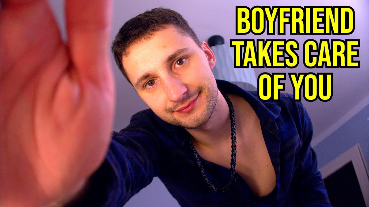 ASMR Boyfriend Comforts You in Bed (personal attention, face massage, whisper, taking care of you)
