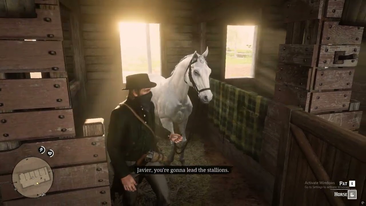Arthur, John and Javier doing the Thoroughbred racing steed heist meeting the old man Gray