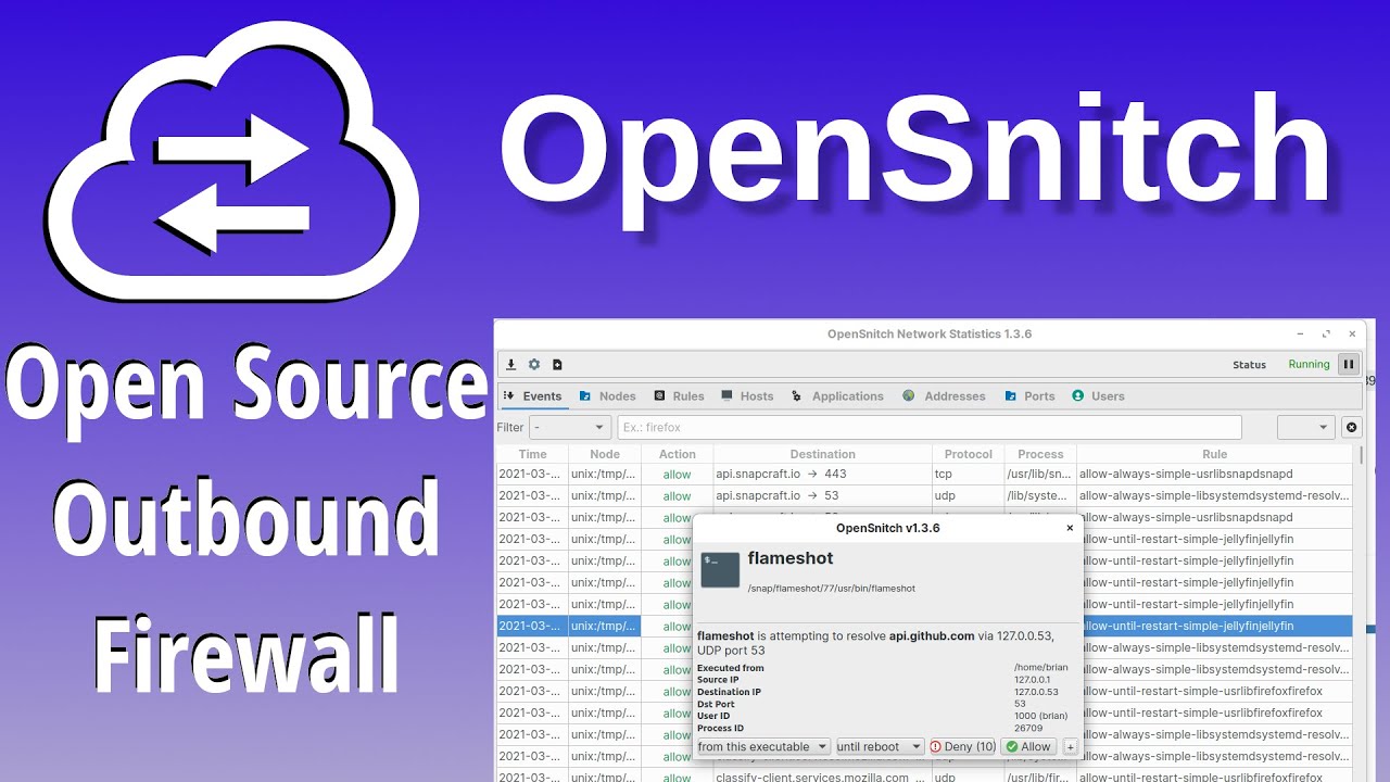 OpenSnitch &mdash; бесплатный исходящий межсетевой экран приложений с открытым исходным кодом, созданны...