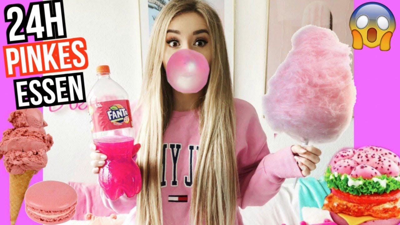 nur BARBIE ROSA PINKES ESSEN für 24 STUNDEN essen (FOOD CHALLENGE)
