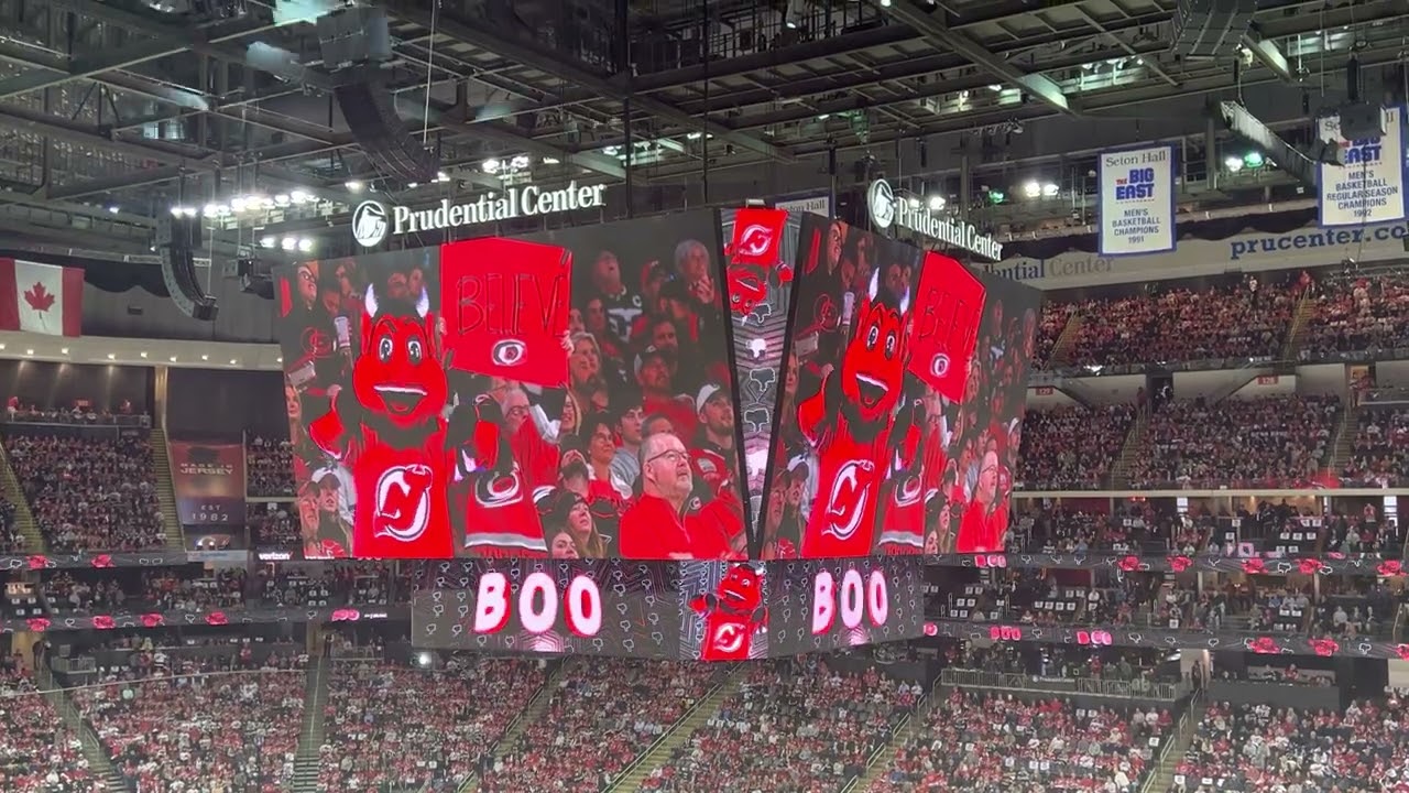 NJ Devils BOO YEAH In Arena Video Game 4 vs. Carolina Hurricanes