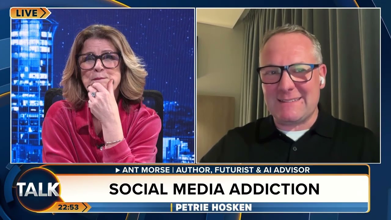 Futurist Ant Morse on Talk Radio TV Petrie Hosken 10/2/ is social media intentionally addictive?