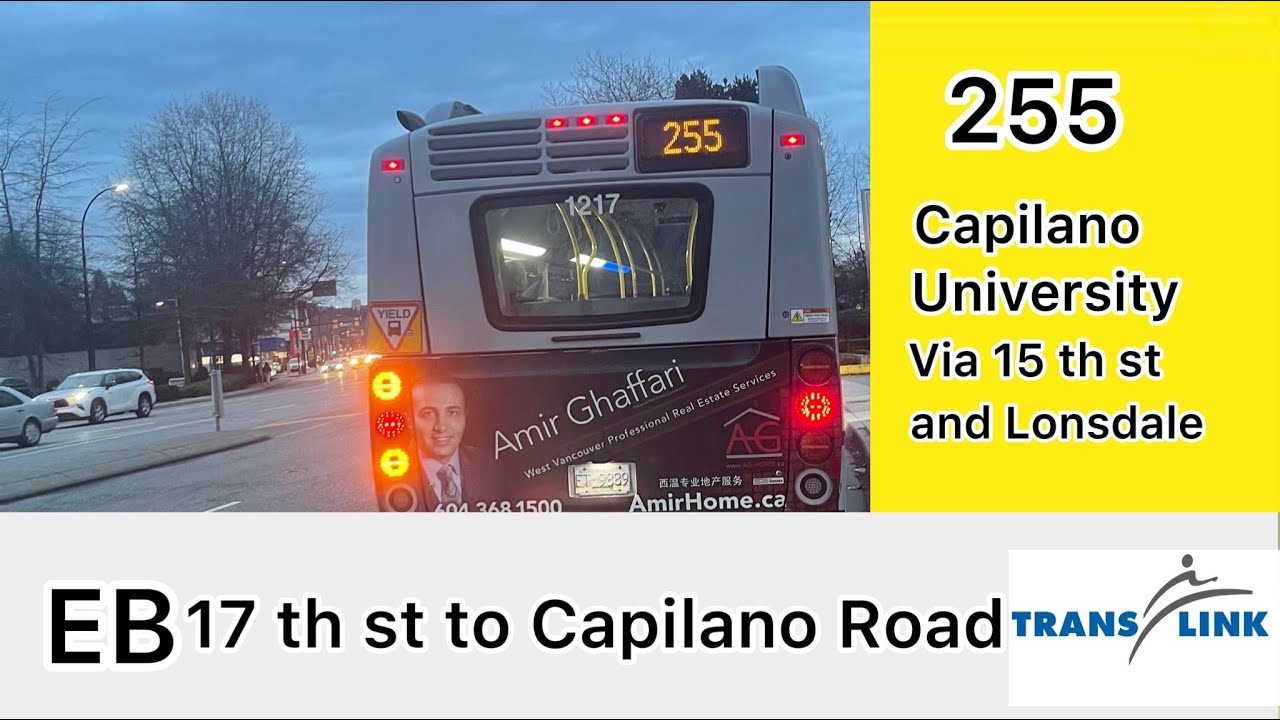 TransLink Route:255 Capilano university via 15 th st and Lonsdale