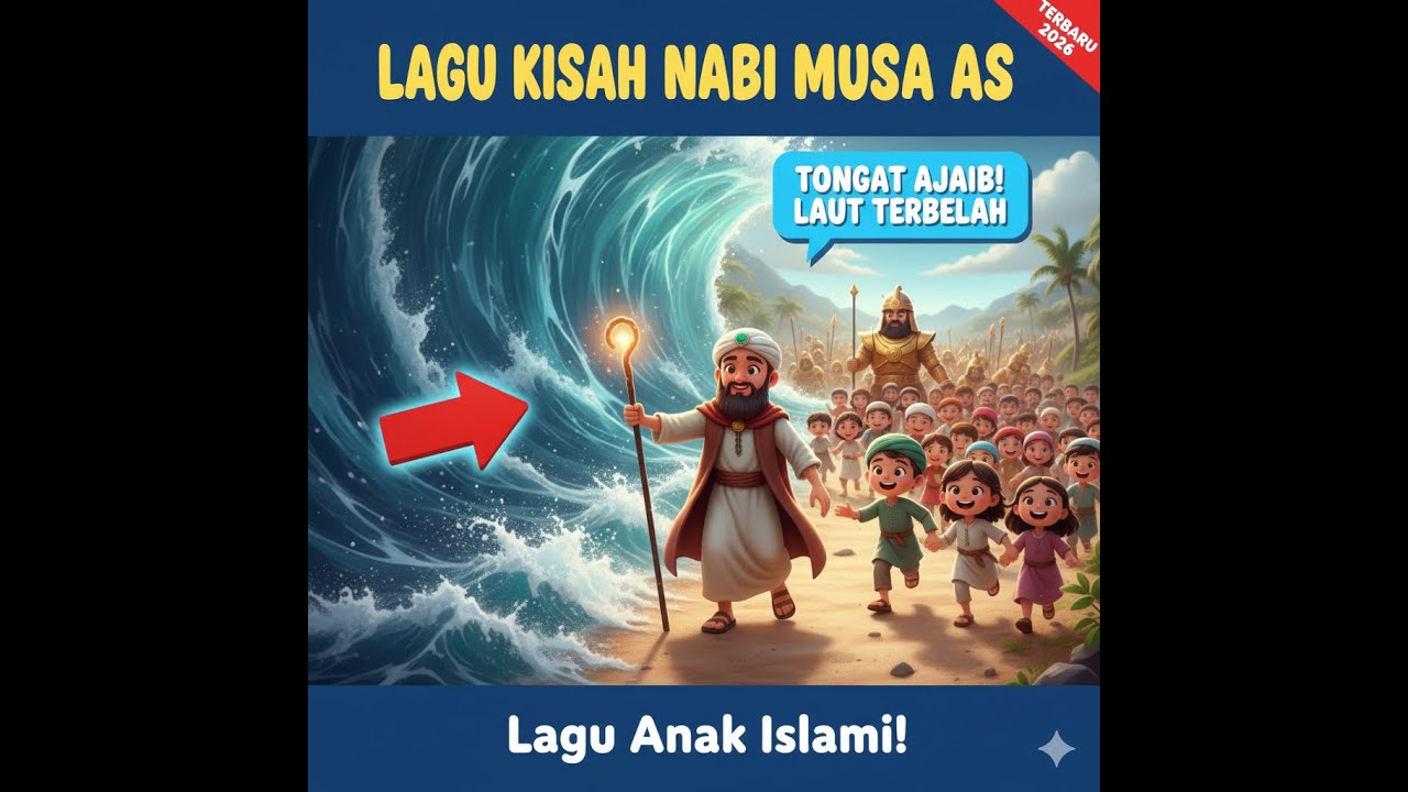Lagu Nabi Musa AS: Tongkat Ajaib & Mukjizat Membelah Lautan 🌊🪄 (Nadzhom Anak)