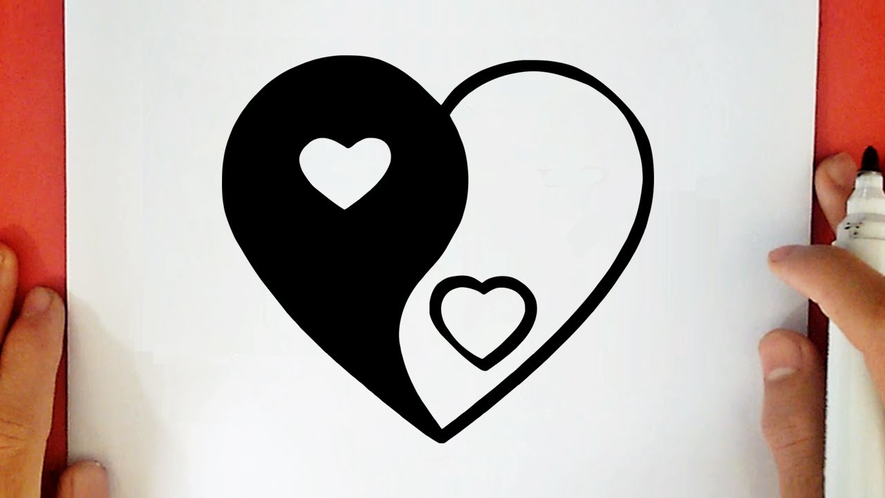 HOW TO DRAW A YIN YANG HEART