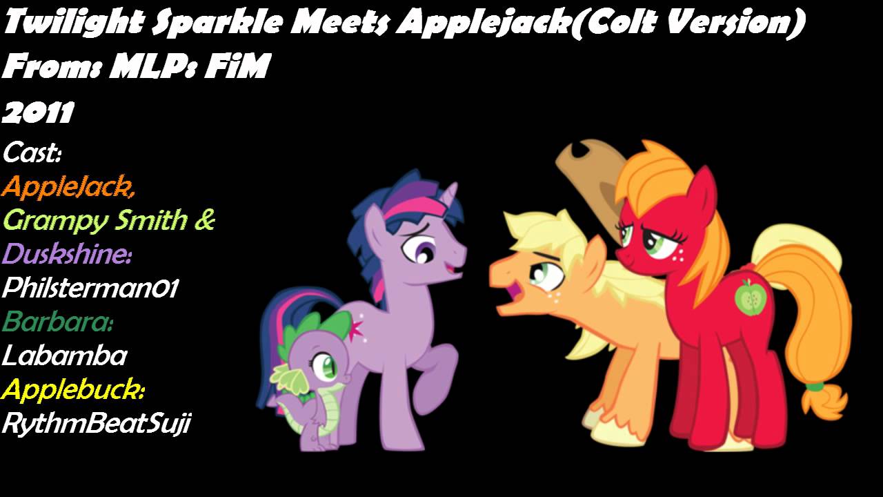 Twilight Sparkle meets Applejack (Colt Version)
