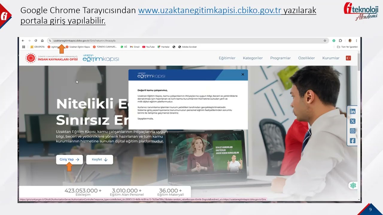 CBİKO UZAKTAN EĞİTİM KAPISI SİSTEMİNE GİRİŞ İŞLEMLERİ 2025