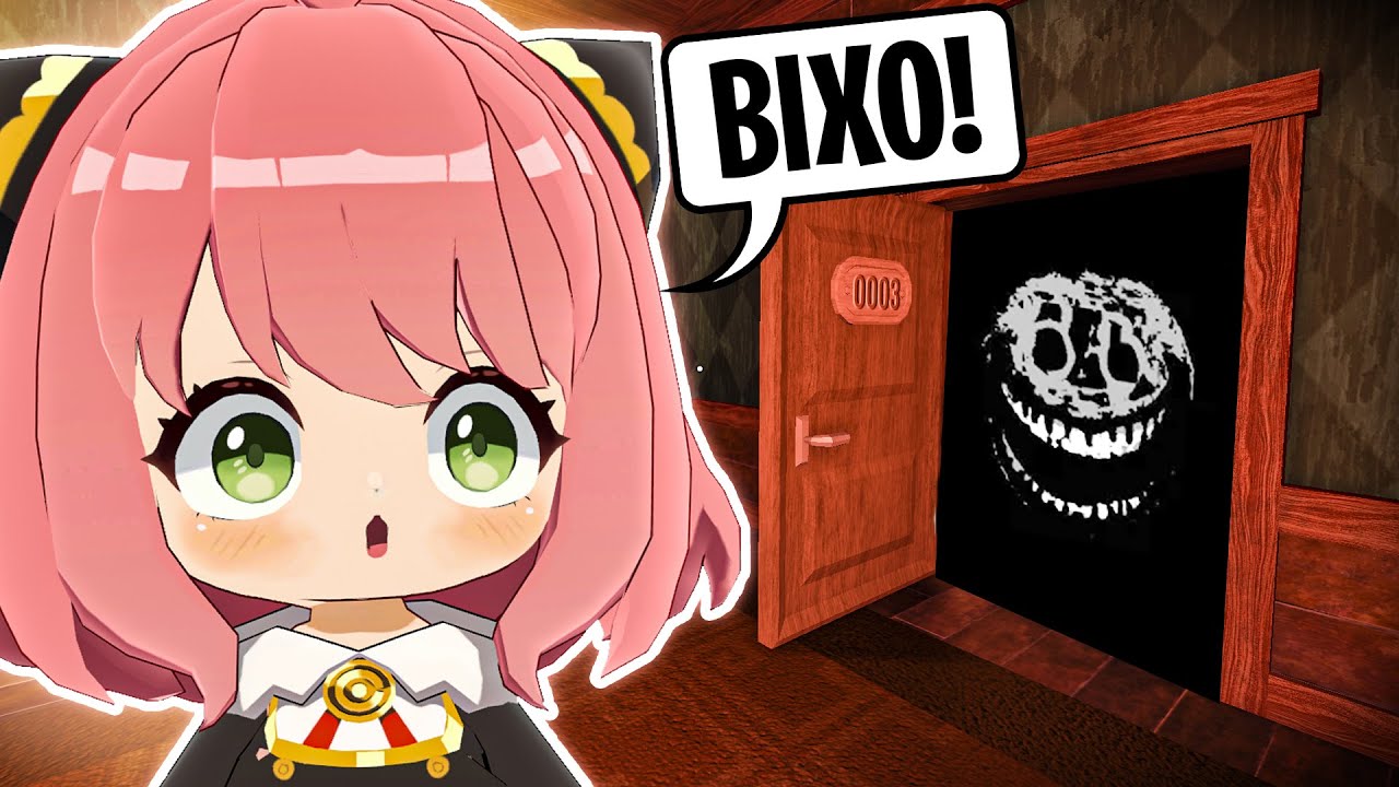 Anya Forger jogando DOORS no Roblox no Spy x Family Vr