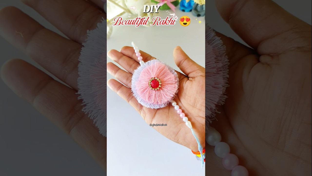 DIY Beautiful Rakhi 😍/Handmade Rakhi/Rakhi making competition #diy #crafteranishashorts #rakhimaking