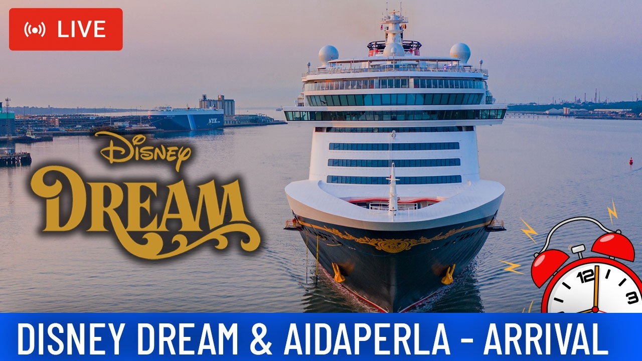 SHIPS TV &mdash; Утреннее прибытие Disney Dream и круизного лайнера AIDAperla в порт Саутгемптон (В ПРЯ...
