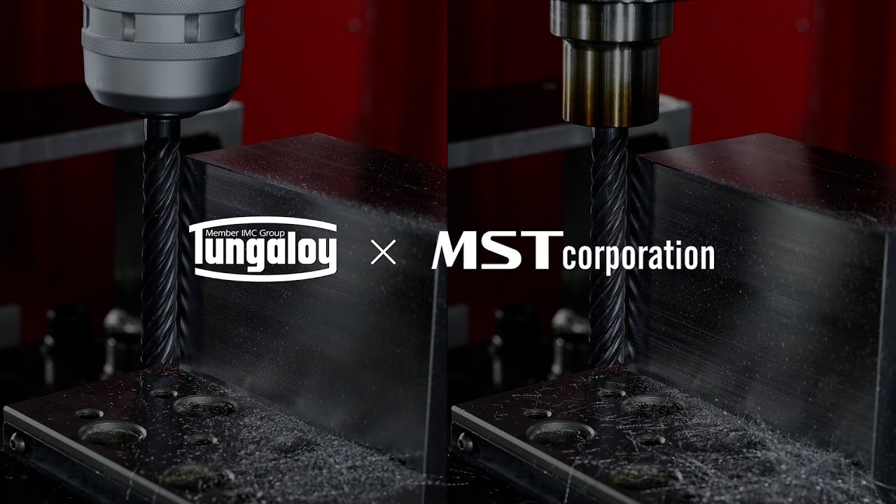 With - Tungaloy &times; MST Corporation  Shrink Fit Holder &times; Long End Mill - Long Overhang Machining test