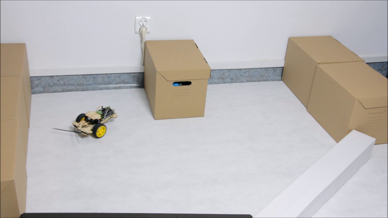 Kurs budowy robotów z Arduino - czujniki przeszkód, test nr 1