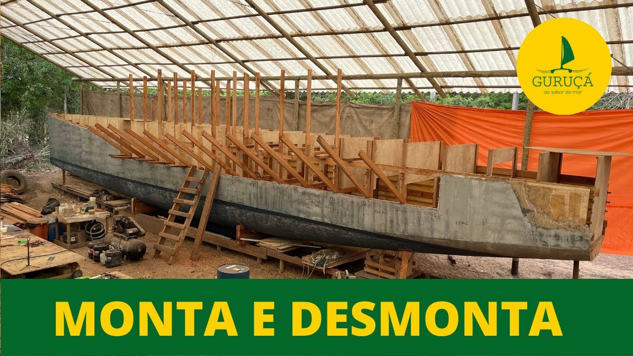 190| MONTA, DESMONTA E MONTA COLANDO- Construção de veleiro catamarã.