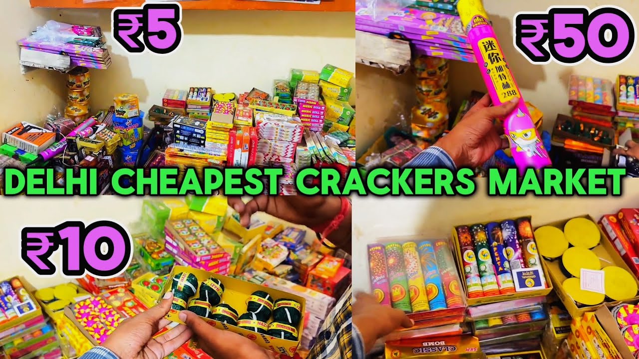 Delhi Cheapest crackers market , Nazi bomb , rocket, skyshot, crackers in delhi // Cheapest crackers