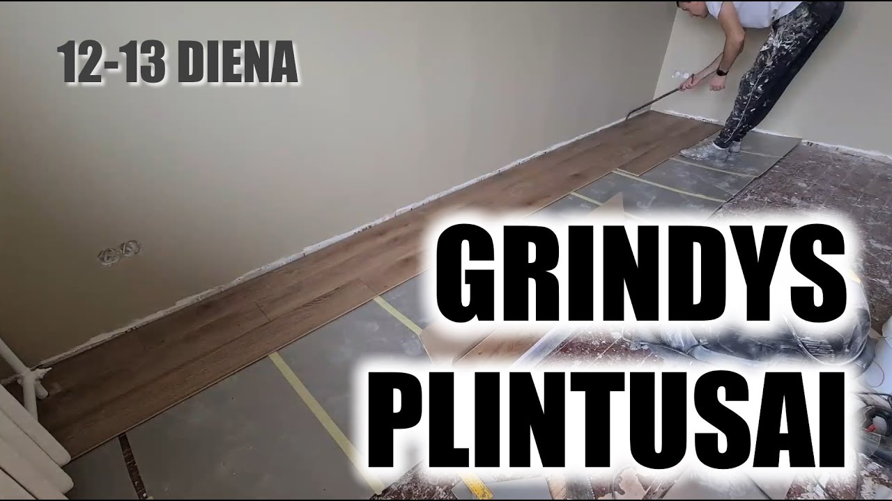 Seno buto remontas-12-13 diena.  Grindų klojimas ir  plintusų tvirtinimas.