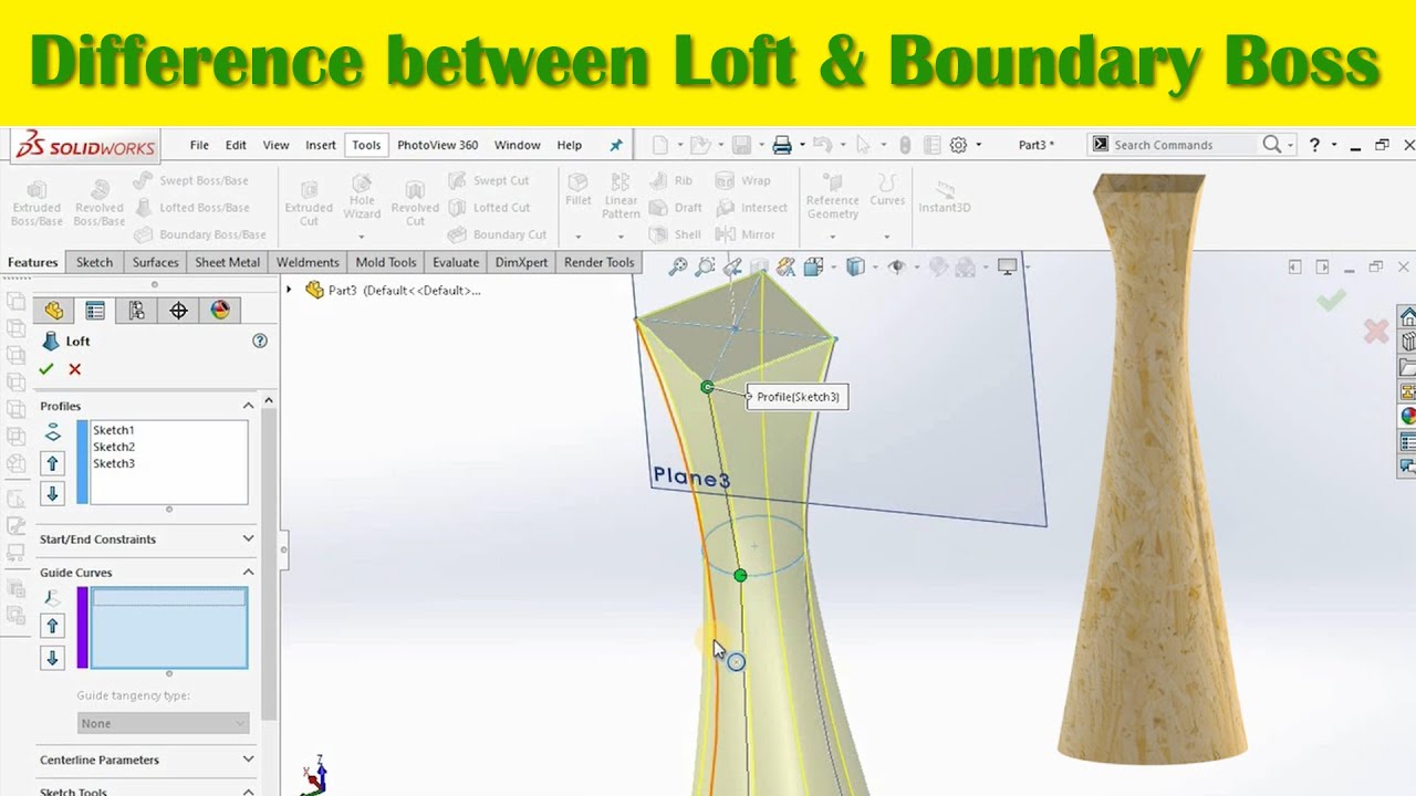 WHAT IS THE DIFFERENCE BETWEEN LOFT AND BOUNDARY BOSS COMMAND II [SOLIDWORKS] II [CAD STYLERS]