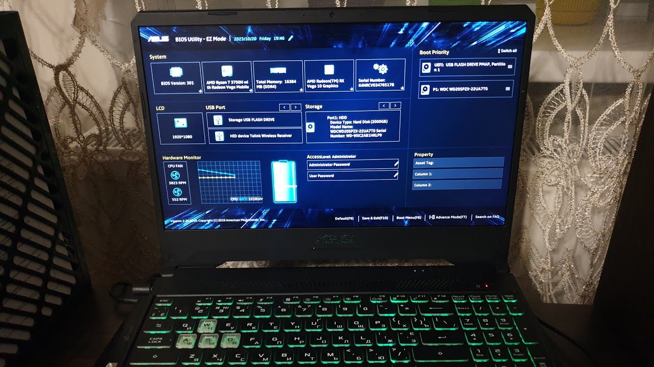 Установка Windows на Asus FX505d tyf gaming