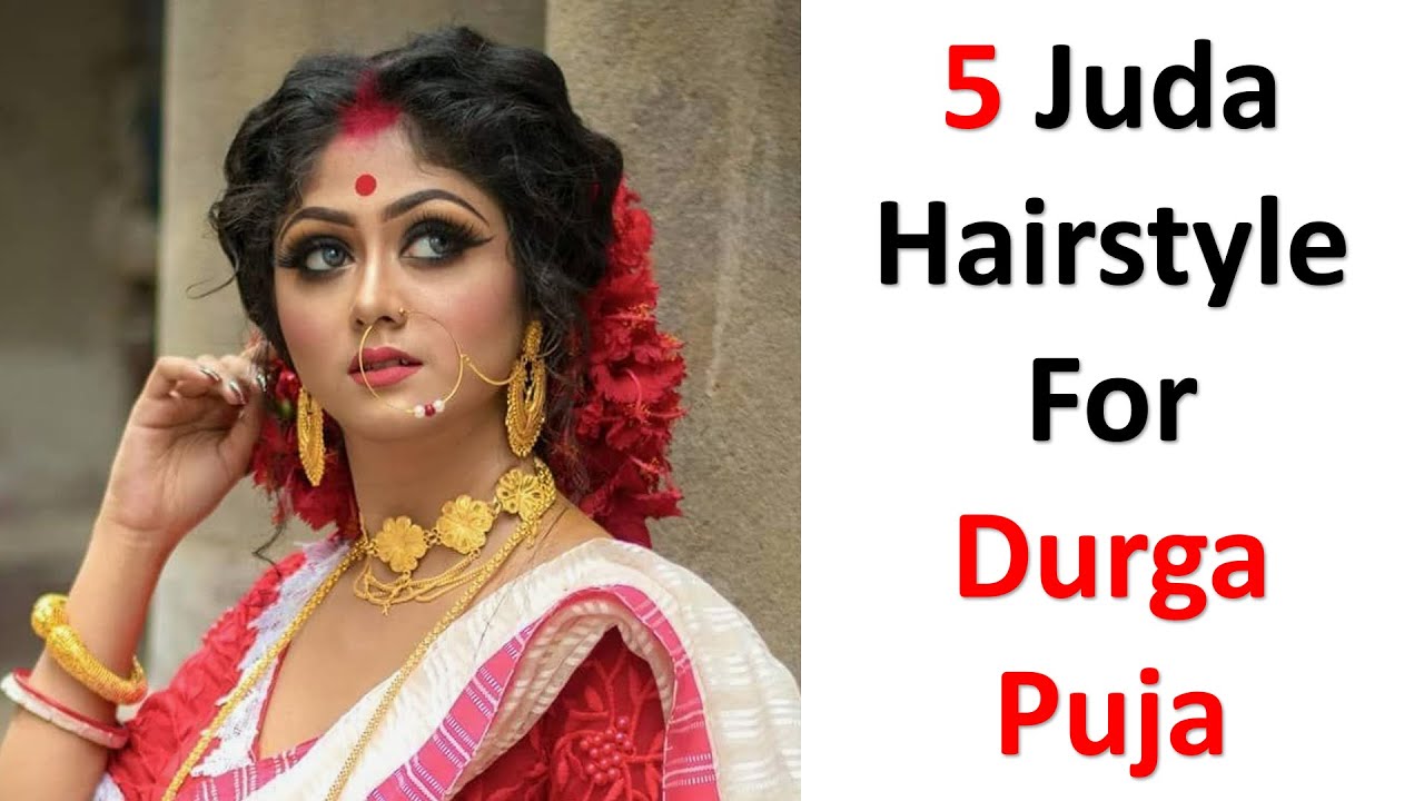 5 juda hairstyle for durga puja || beautiful hairstyle || high bun hairstyle || bun hairstyle