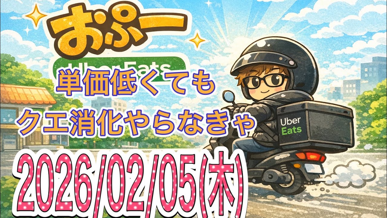 【配達日記19日目】　閑散期単価低くてもでもクエ消化大事！大阪　副業Uber配達員　おぷー